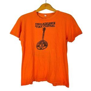 Vintage Philadelphia Folk Festival T-Shirt Well Worn 70s